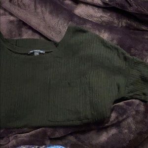 Black Ribbed Short Sleeve